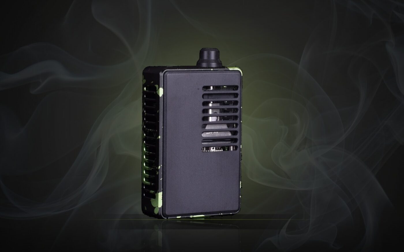 Vaperz Cloud x Gerobak San AIO DNA80C in Green Plasma, rear three-quarter view
