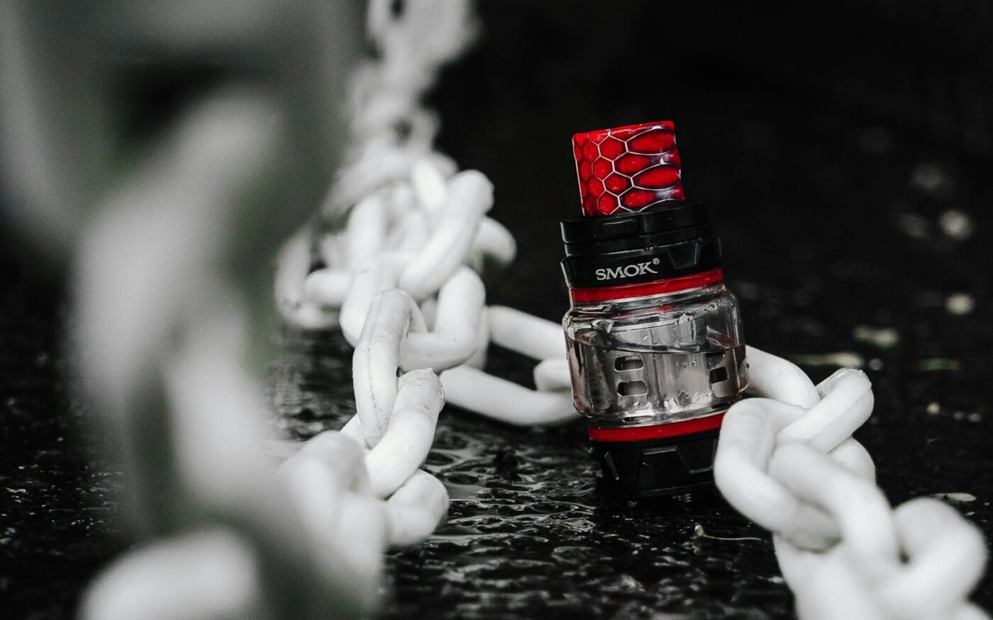 Tank atomizer on a dark background