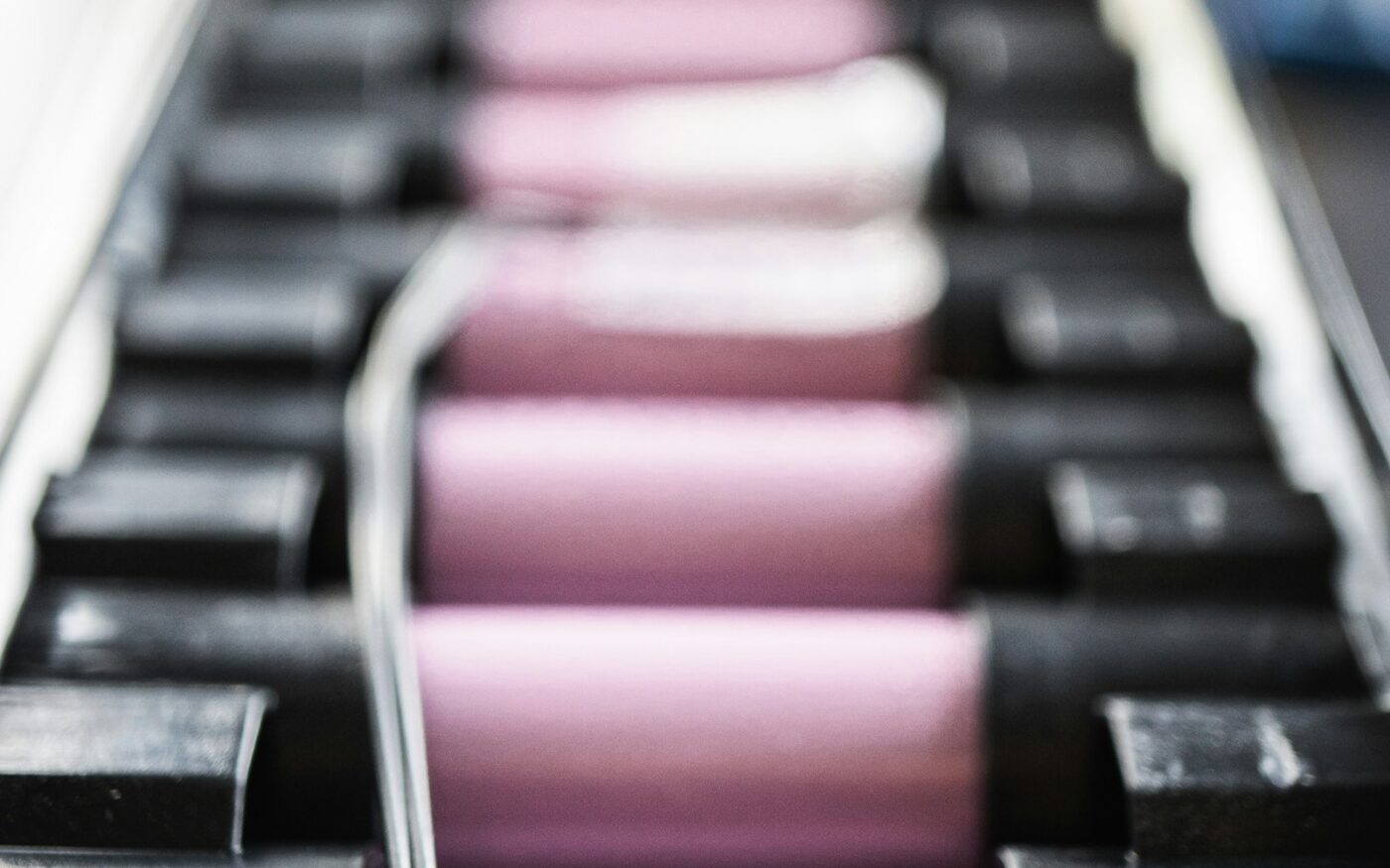 Rows of lithium-ion battery cells