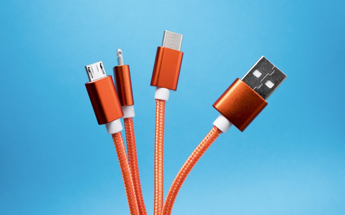 USB cables in close-up