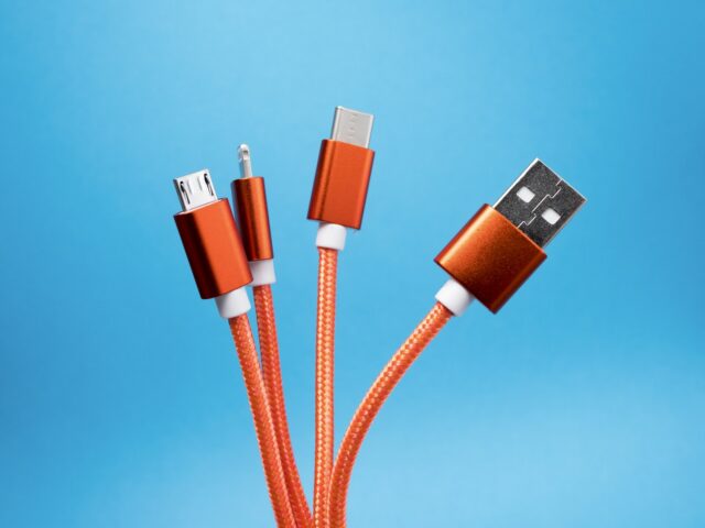 USB cables in close-up